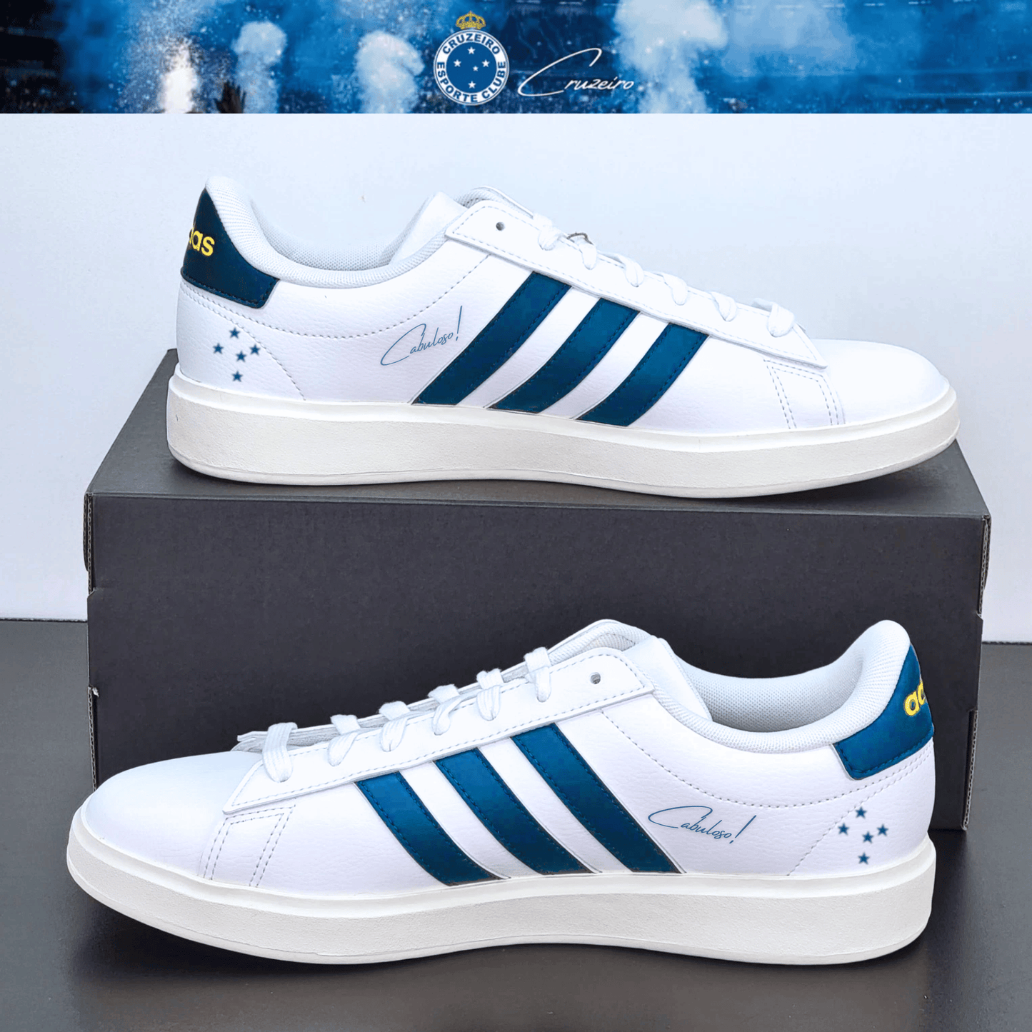Exclusivo: Tênis Grand Court e VL Court 3.0 Signature Nova Versão Customizada do Cruzeiro + *BRINDE 1x Caneca* - EDIÇÃO LIMITADA