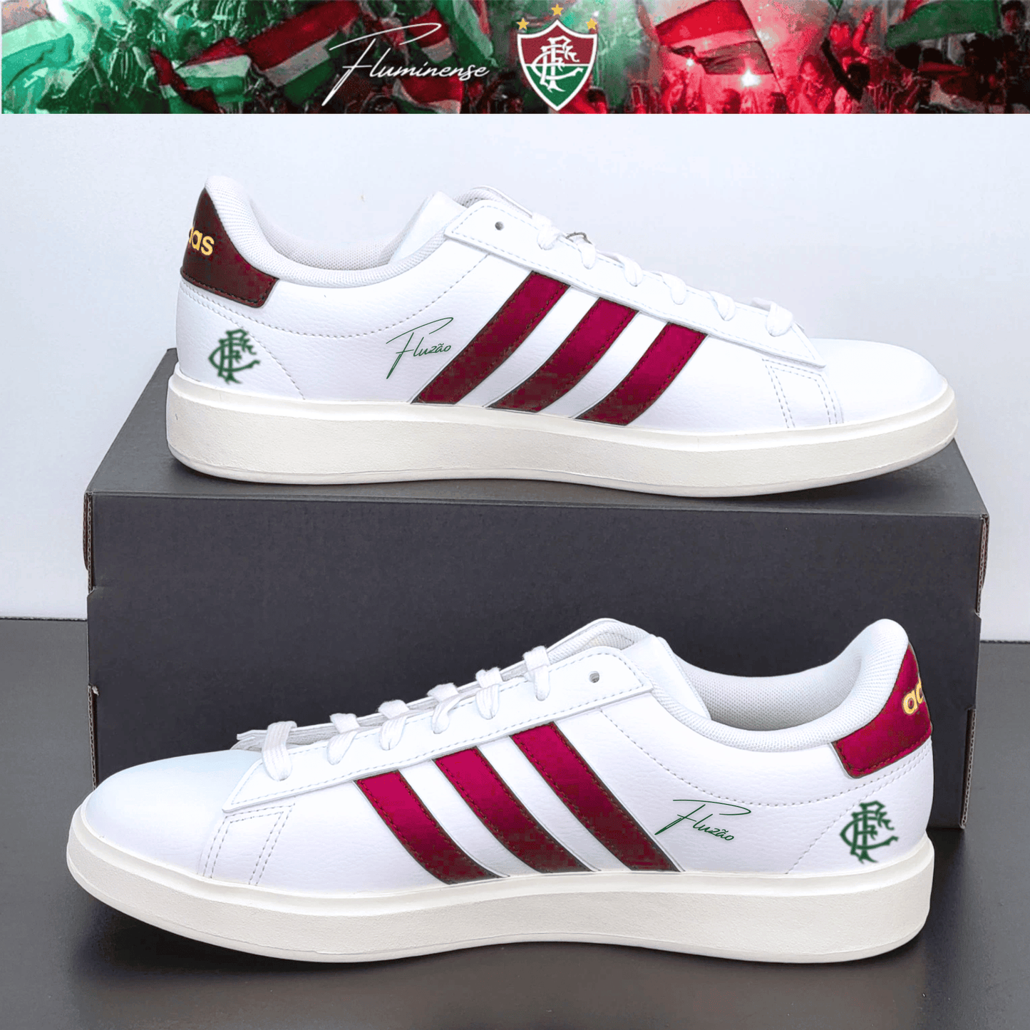 Exclusivo: Tênis Grand Court e VL Court 3.0 Signature Nova Versão Customizada do Fluzão + *BRINDE 1x Caneca* - EDIÇÃO LIMITADA