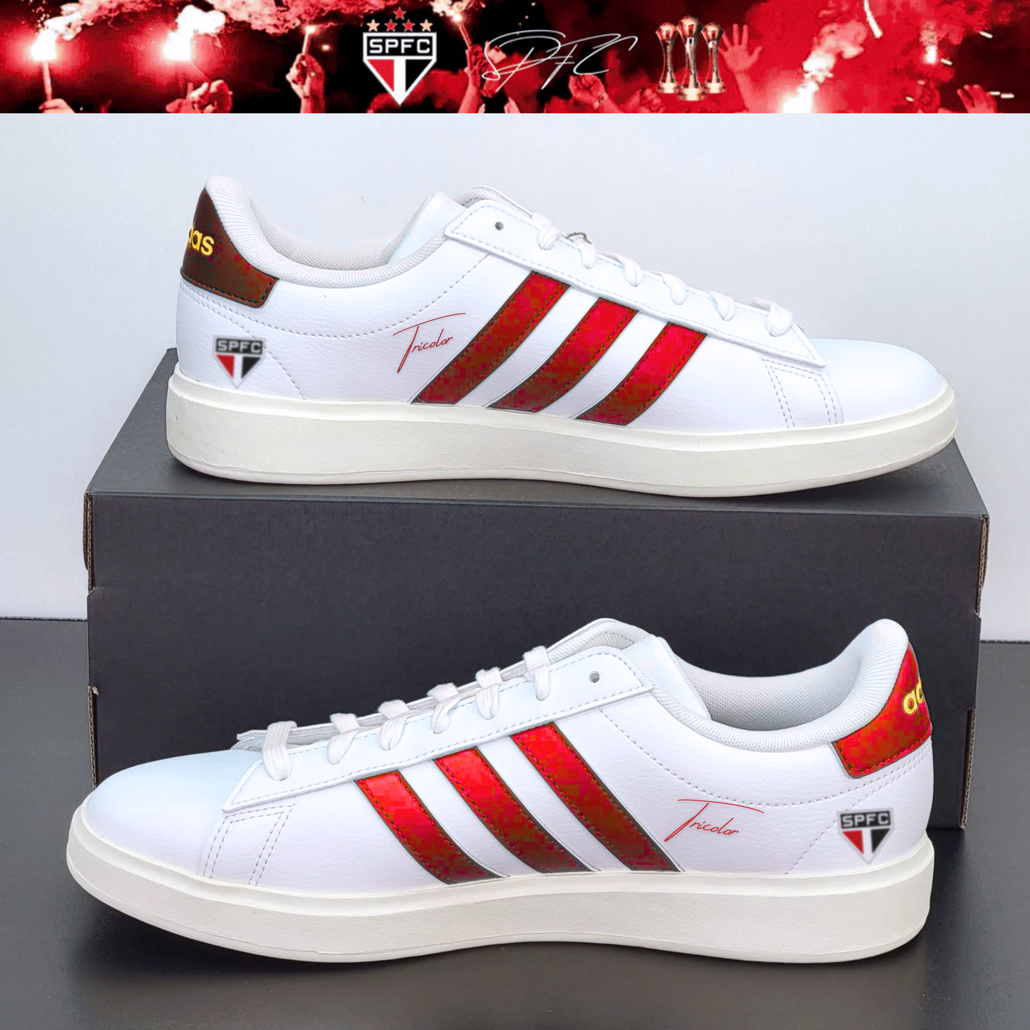 Exclusivo: Tênis Grand Court e VL Court 3.0 Signature Customizado do São Paulo + *BRINDE 1x Caneca Oficial* - EDIÇÃO LIMITADA