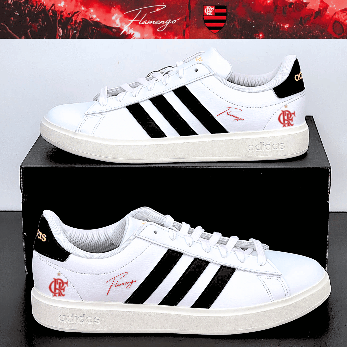 Exclusivo: Tênis Grand Court e VL Court 3.0 Signature Nova Versão Customizada do Mengão + *BRINDE 1x Caneca* - EDIÇÃO LIMITADA